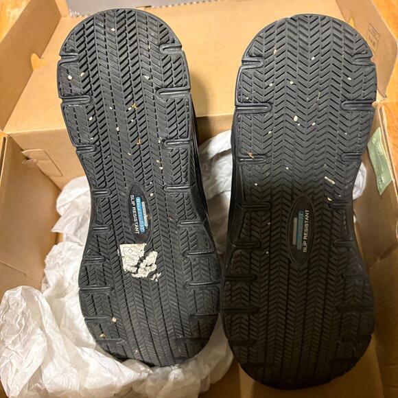 Skechers Work Mens 11 Black Slip Resistant Memory Foam Relaxed Fit Shoes NIB - Picture 5 of 7